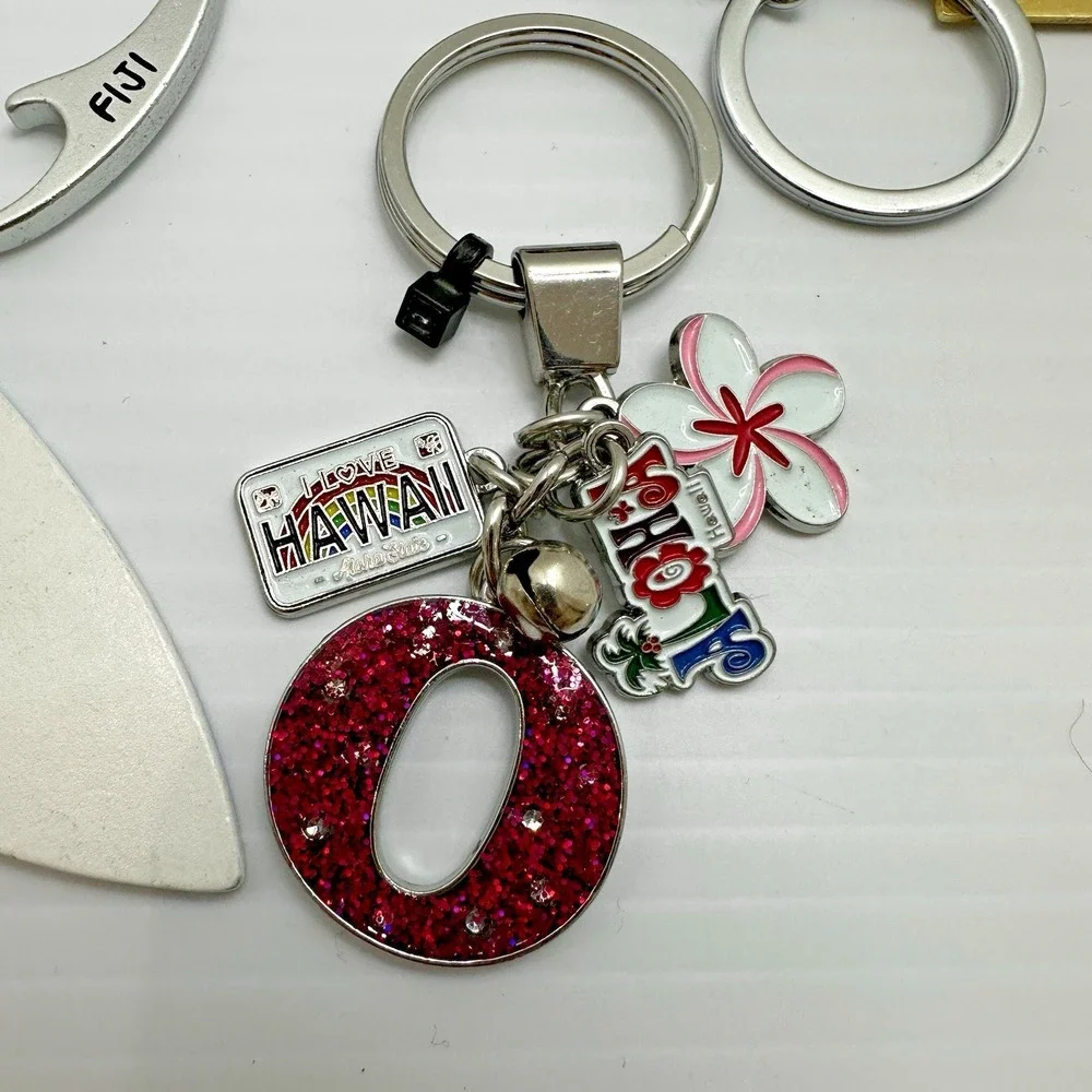 Hawaiian Islands lot 9 Keychain Purse Charm Surfboard Turtle Aloha Maui Marathon